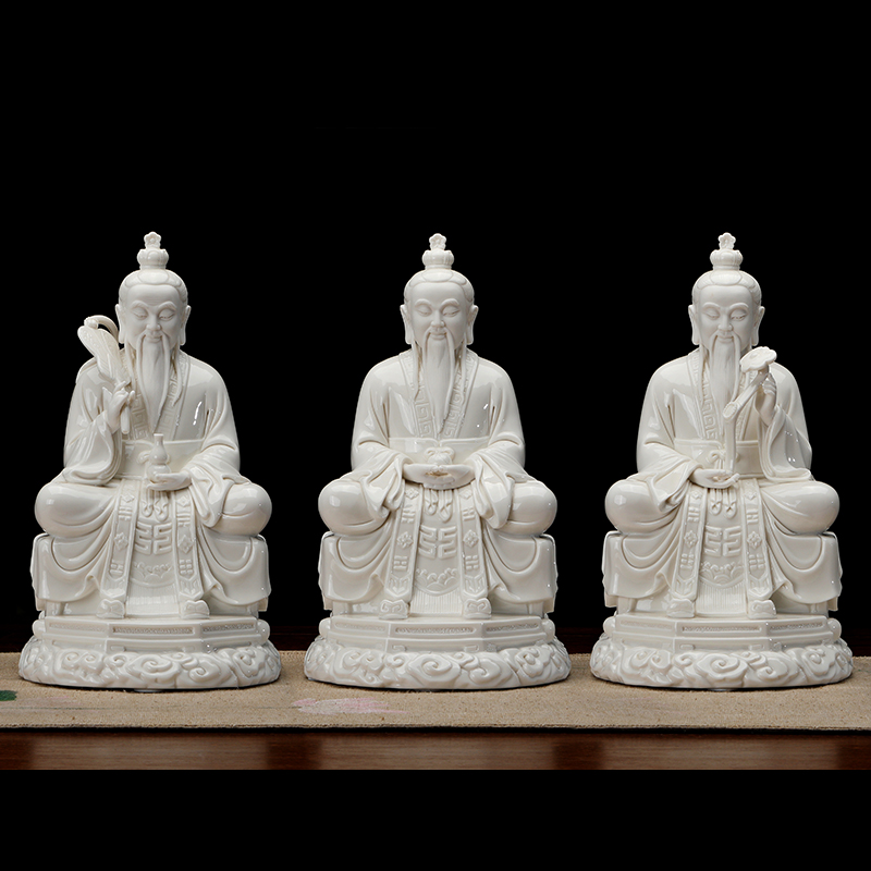 元始天尊德化白瓷龙御楠太上老君