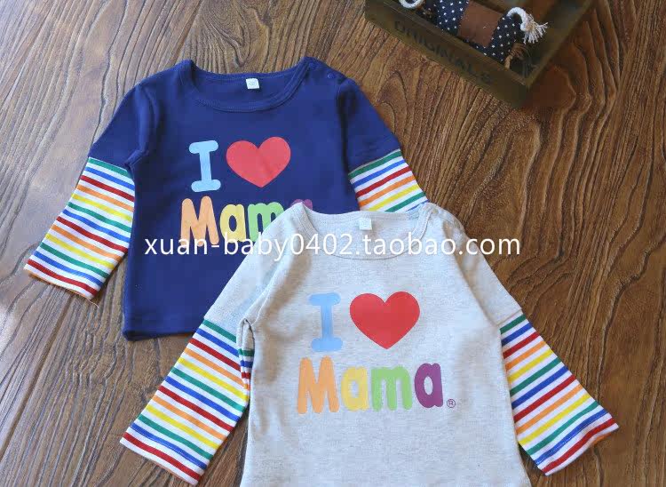 2017 Fall I LOVE PAPA&MAMA Children's clothing pure cotton Long sleeve T-shirt men and women baby jacketin the Children/Baby/Family fitted , T-shirt  category - from Buy2taobao.com to provide professional Taobao agent buy service