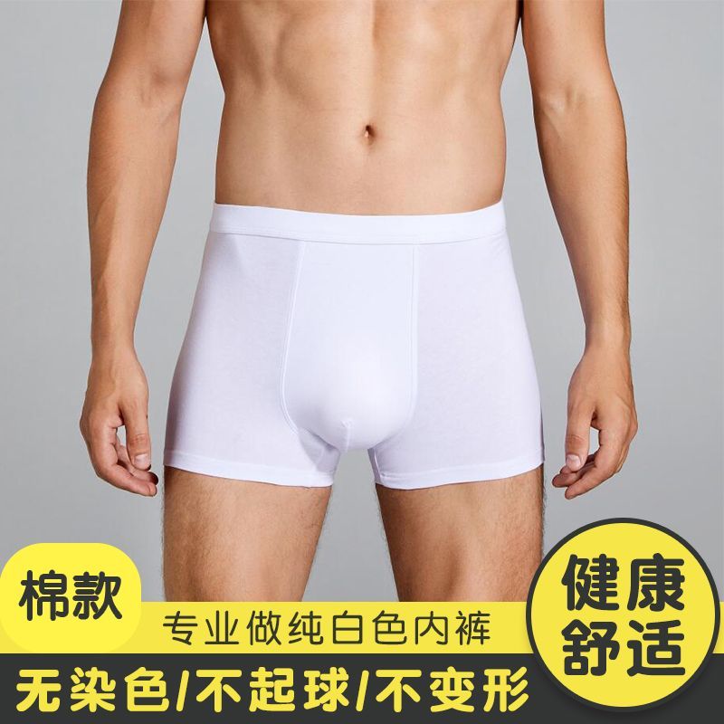 白色内裤男棉款双层里裆舒适透气