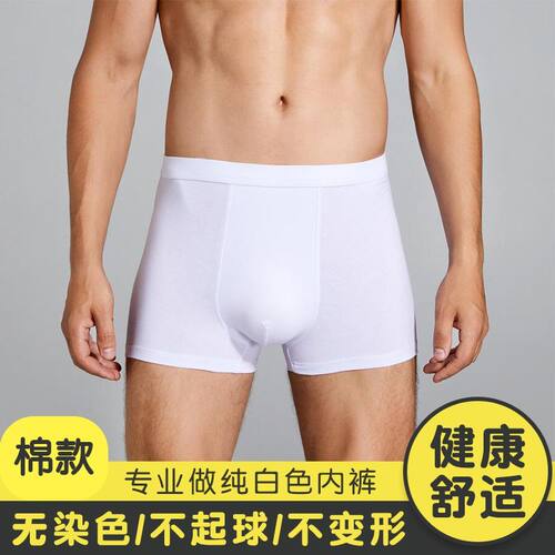 白色内裤男棉款双层里裆舒适透气