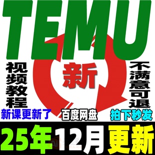 跨境海外拼多多课程 Temu新手选品运营广告 2025 Temu教程