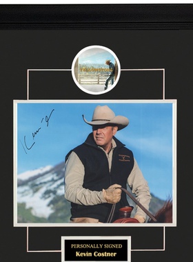 收藏 凯文科斯特纳 亲笔签名 照片裱框 含SA证书 黄石Yellowstone