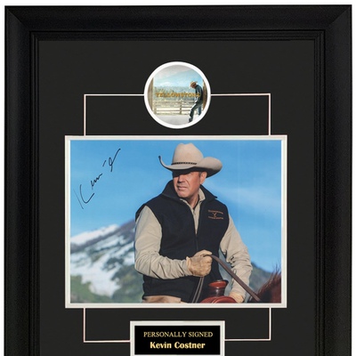 收藏 凯文科斯特纳 亲笔签名 照片裱框 含SA证书 黄石Yellowstone