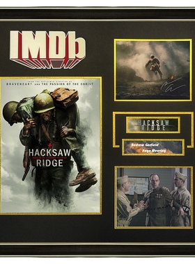 IMDB血战钢锯岭 安德鲁加菲尔德 雨果维文 亲笔签名照片裱框 含SA