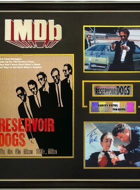 IMDB 落水狗 哈维凯特尔 蒂姆罗斯 亲笔签名照片裱框 含SA证书