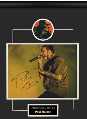 收藏 波兹马龙 亲笔签名 照片裱框 含SA证书 Stoney 歌手