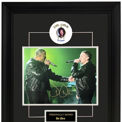 德瑞博士 Dr.Dre 亲笔签名 照片裱框 含SA证书 格美莱 埃米纳姆