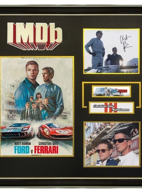 IMDB极速车王 克里斯蒂安贝尔 马特达蒙 亲笔签名照片 含SA证书
