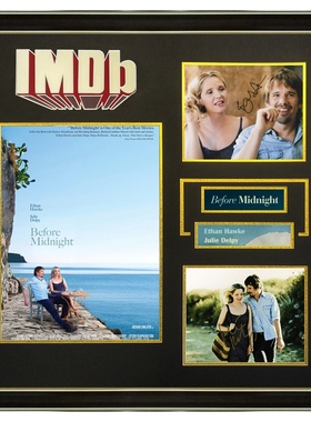 爱在午夜降临前 伊桑霍克朱莉德尔佩 亲笔签名照片裱框 证书 IMDB