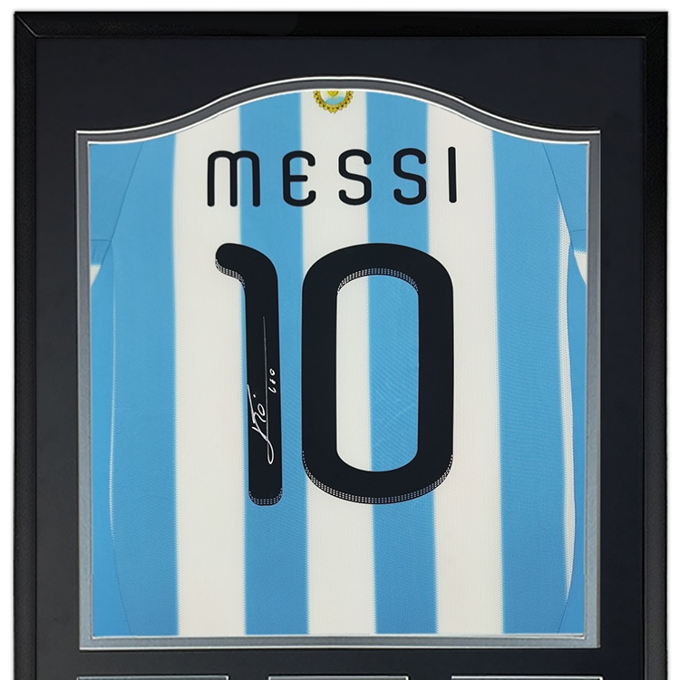 里奥梅西 2010世界杯阿根廷队 亲笔签名足球服球衣 裱框SA证书