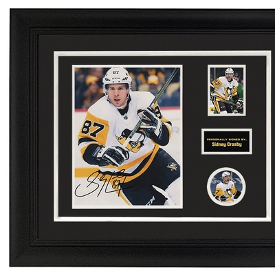 现货收藏 冰球 辛尼 克罗斯比 亲笔签名照片 含证书裱框