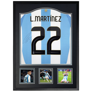 劳塔罗 马丁内斯 2024阿根廷队 亲笔签名足球服球衣 裱框含sa证书