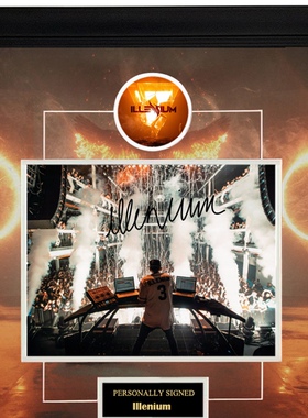收藏 Illenium 凤凰之子 亲笔签名 照片裱框 含SA证书 DJ