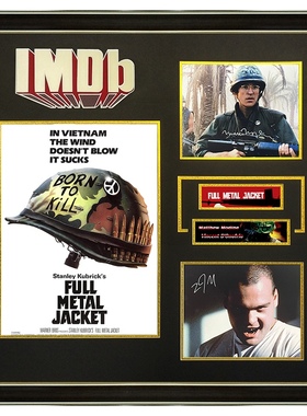 IMDB全金属外壳 马修莫迪恩 文森特多诺费奥 亲笔签名照片裱框