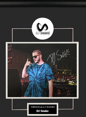 收藏 DJ Snake蛇王 亲笔签名 照片裱框 含SA证书 法国DJ制作人