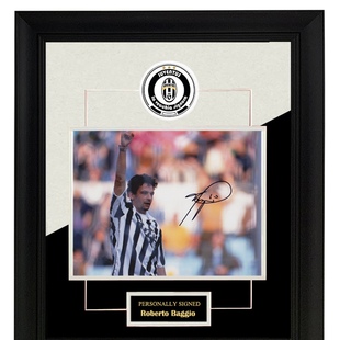 收藏 罗伯特巴乔 亲笔签名 照片裱框 含SA证书 尤文图斯时期