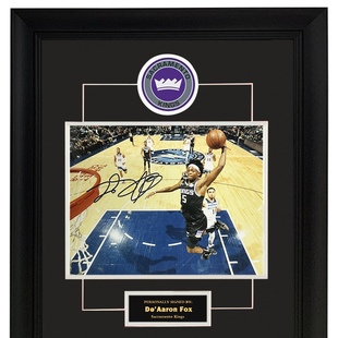 国王队达龙福克斯亲笔签名照片 带证书 裱框 收藏