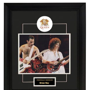 收藏 布莱恩梅 亲笔签名照片裱框 含SA证书 皇后乐队 佛莱迪摩克
