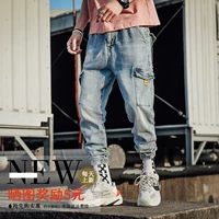 Quần áo nam Ba Shao 2019 xuân hè mới giản dị quần jeans rách thương hiệu 9 chín điểm nhỏ chân dầm phiên bản Hàn Quốc - Quần jean quần áo thể thao