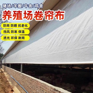 定做养殖场卷帘布猪场鸡圈羊圈保温帘防雨防寒升降透光抗老化篷布