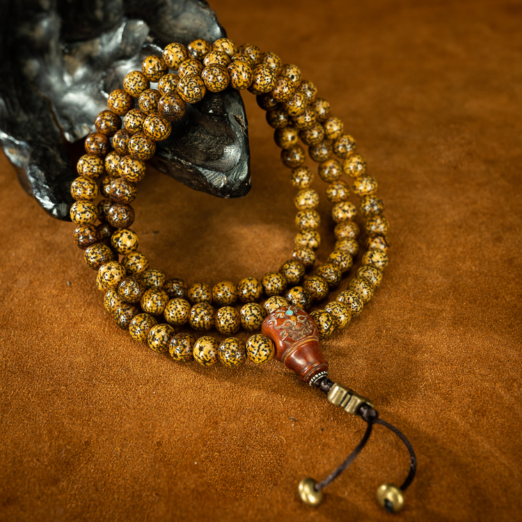 奶油色老星月菩提108颗念珠