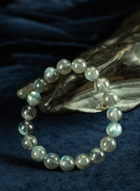 天然斯里兰卡冰种蓝月光石手链