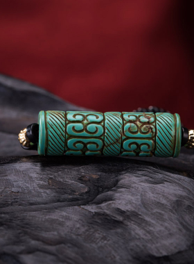 绿松石祥云纹挂件原生态项链吊坠