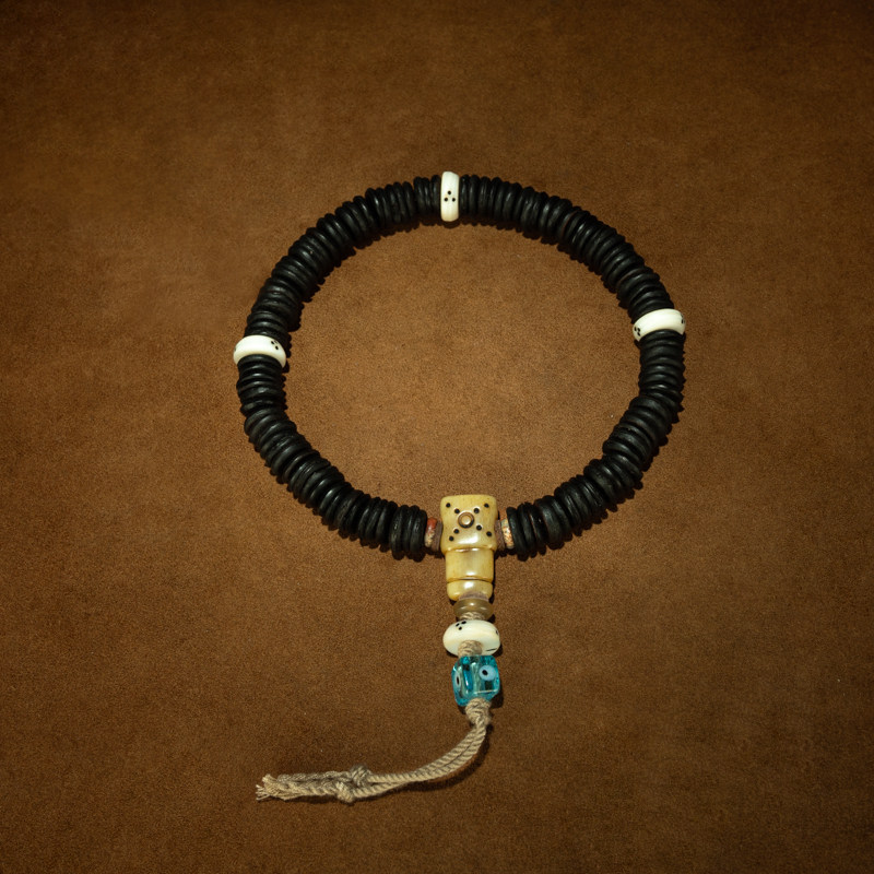 年份爆老〓清早期藏传小叶紫檀藏式药师片大圆满老念珠老佛珠收藏