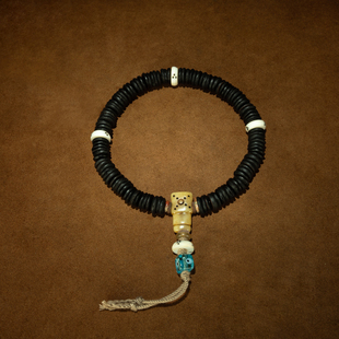 年份爆老〓清早期藏传小叶紫檀藏式药师片大圆满老念珠老佛珠收藏