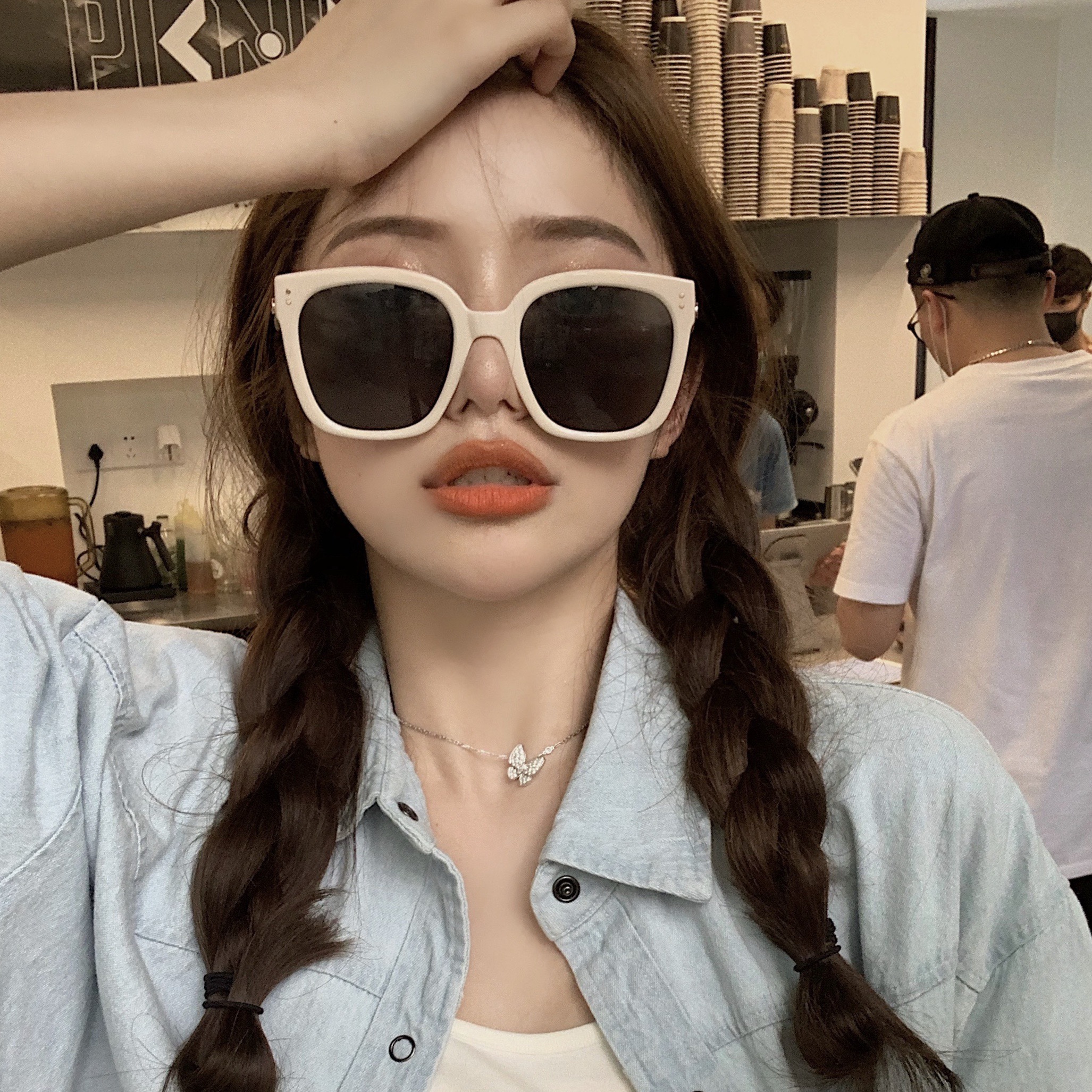 2021新款kuku同款方形大框墨镜韩版jennie复古显瘦个性街拍太阳镜
