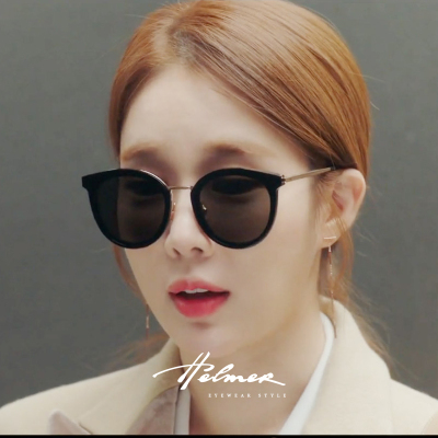 韩版防紫外线圆框刘仁娜同款墨镜