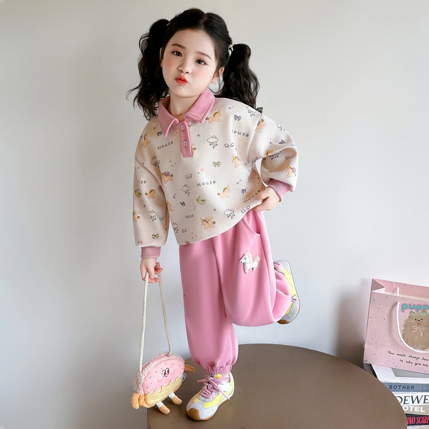 女童套装春秋2026新款儿童洋气春装女宝宝时髦春季休闲卫衣两件套,童装/婴儿装/亲子装,儿童运动套装,淘宝优惠券,粉丝福利购,淘宝优惠卷