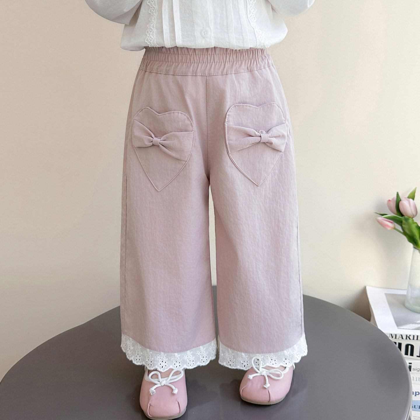 女童花边阔腿裤春季2026新款洋气儿童休闲时尚春装女宝宝直筒长裤,童装/婴儿装/亲子装,裤子,淘宝优惠券,粉丝福利购,淘宝优惠卷