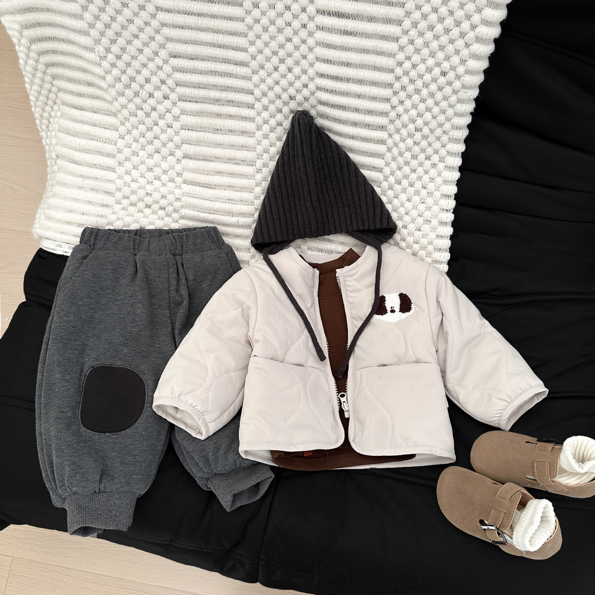 潮范男童秋冬棉服新款宝宝可爱夹棉加绒加厚棉衣婴儿冬装韩系外套