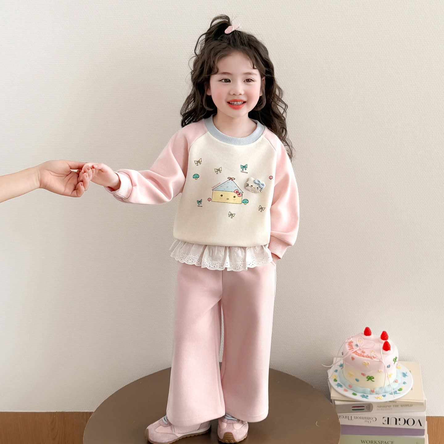 女童卫衣套装春装2026新款洋气女宝运动两件套儿童春秋季休闲衣服