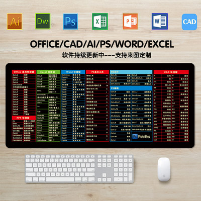 快捷键超大设计办公软件鼠标垫