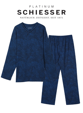 德国舒雅黑标铂雅家居系列家居服男士V领长袖长裤套装99-18873H