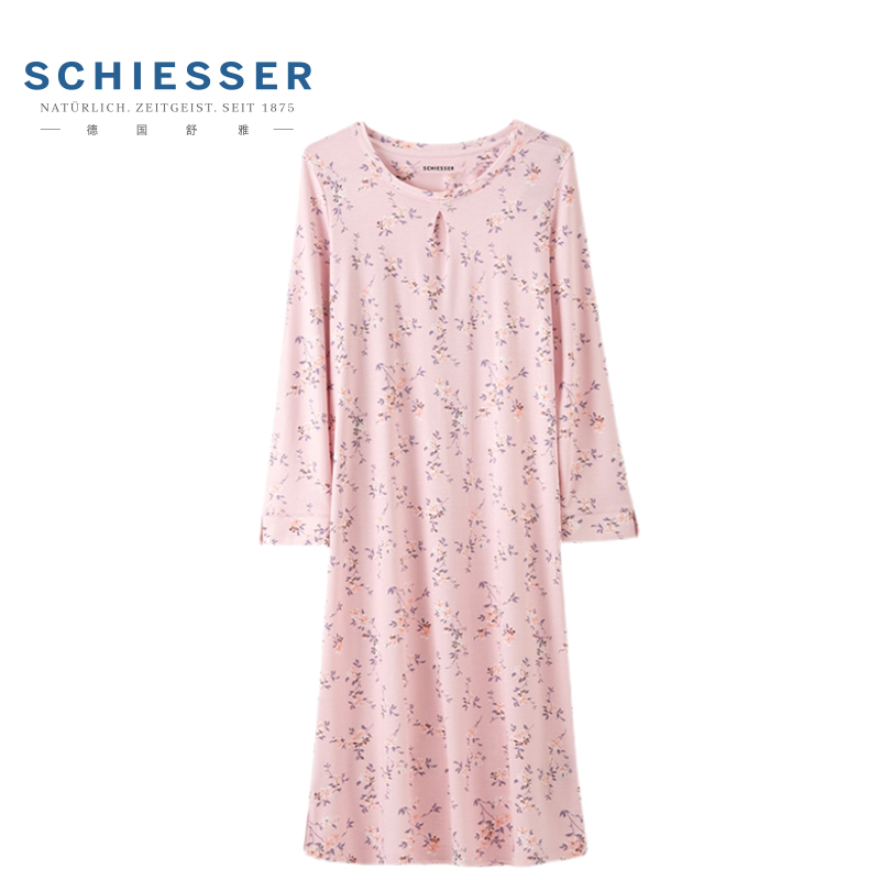 舒雅女士长袖睡裙2021年新款秋冬