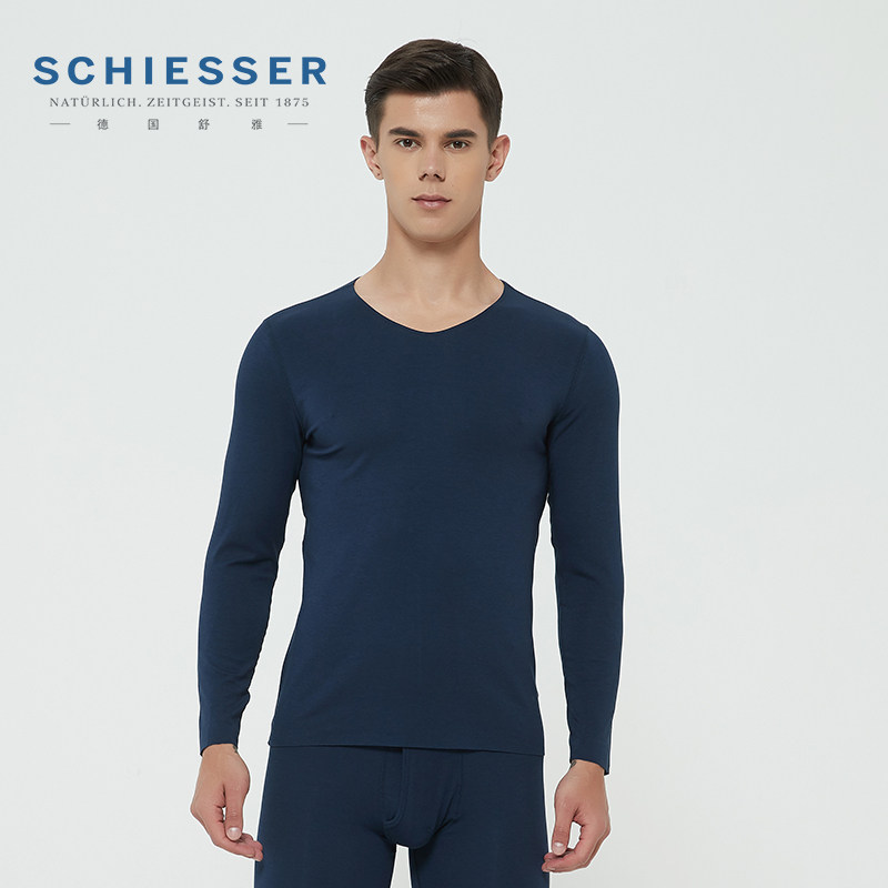 schiesser/舒雅内衣男士棉莫代尔无痕秋衣秋裤套装打底35/16053w
