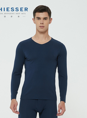 Schiesser/舒雅内衣男士棉莫代尔无痕秋衣秋裤套装打底35/16053W