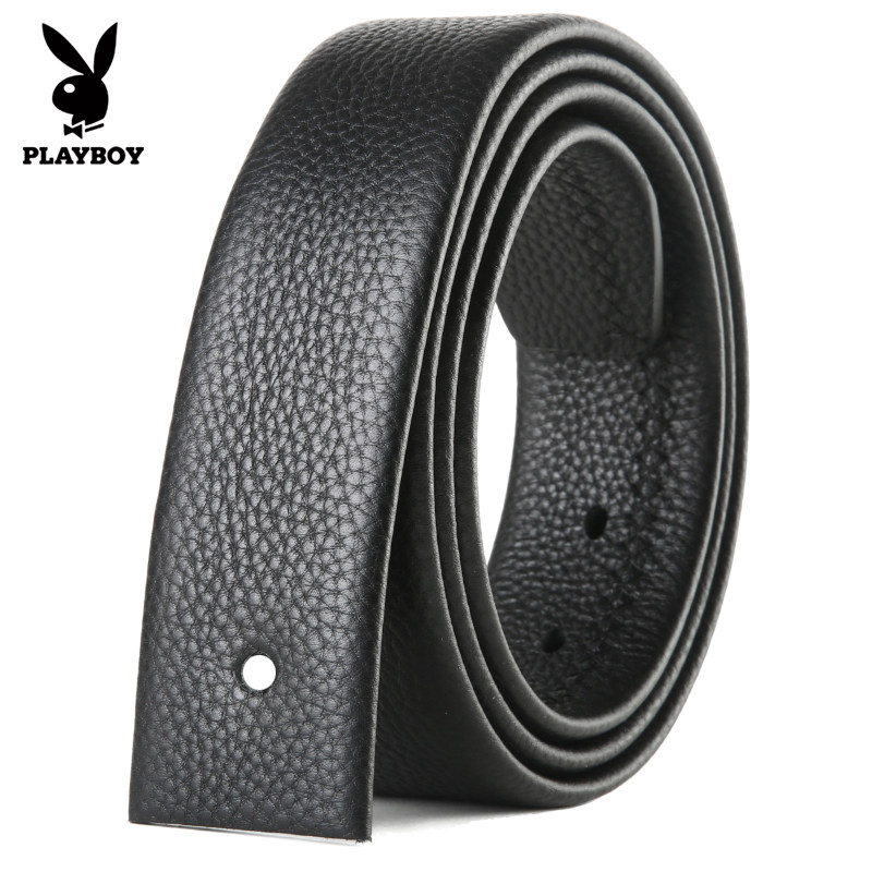 花花公子男士皮带针扣带身腰带无头真皮皮带条不带头牛皮无扣裤带