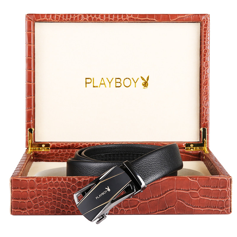 花花公子皮带男士真皮奢侈品牌腰带男头层牛皮裤带送爸爸生日礼物