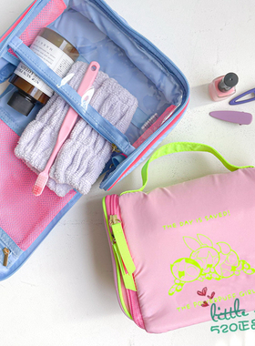 日本代购 飞天小女警 粉色 蓝色 可悬挂化妆包洗漱包小物收纳包