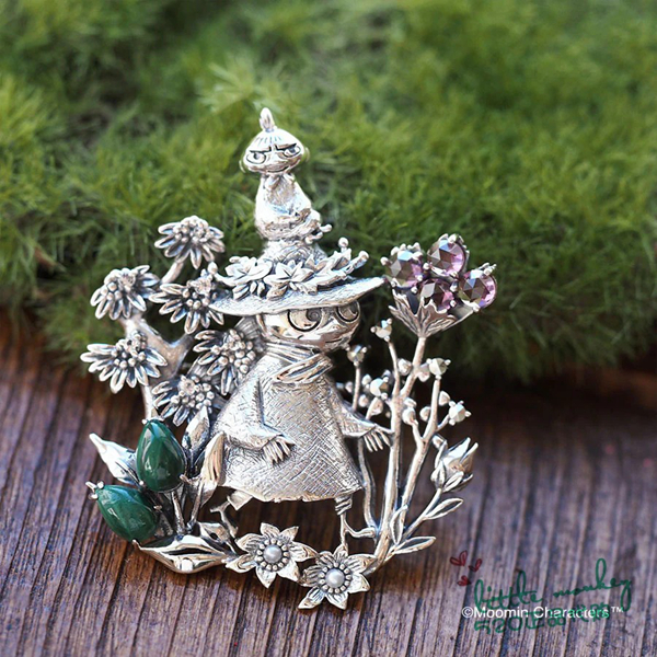 日本代购 Moomin 亚美 史力奇 银项链吊坠 衣服帽子别针胸针