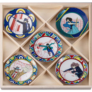 日本代购 鲁邦三世 九谷烧 传统技艺 陶瓷糕点甜品小菜碟盘皿盒装