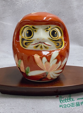 日本代购 红色达摩 木莲 传统技艺 和风 可爱陶瓷日式摆件缘起物
