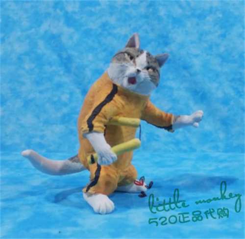 日本代购 猫咪 耍双截棍 匠人手工 陶制 公仔 摆件装饰