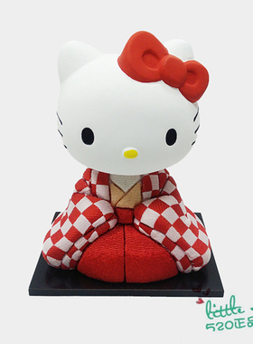 日本代购 HelloKitty凯蒂猫 职人手工 传统技艺 可爱和风公仔摆件