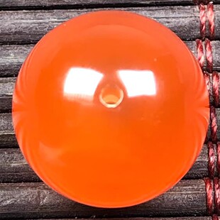 保山料南红玛瑙 14.8mm 无裂天然原矿冰红色单珠圆珠配饰吊坠挂件