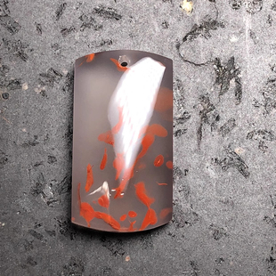 川料凉山南红天然无裂原矿冰飘牌子平安牌吊坠挂件项链坠子3.22克